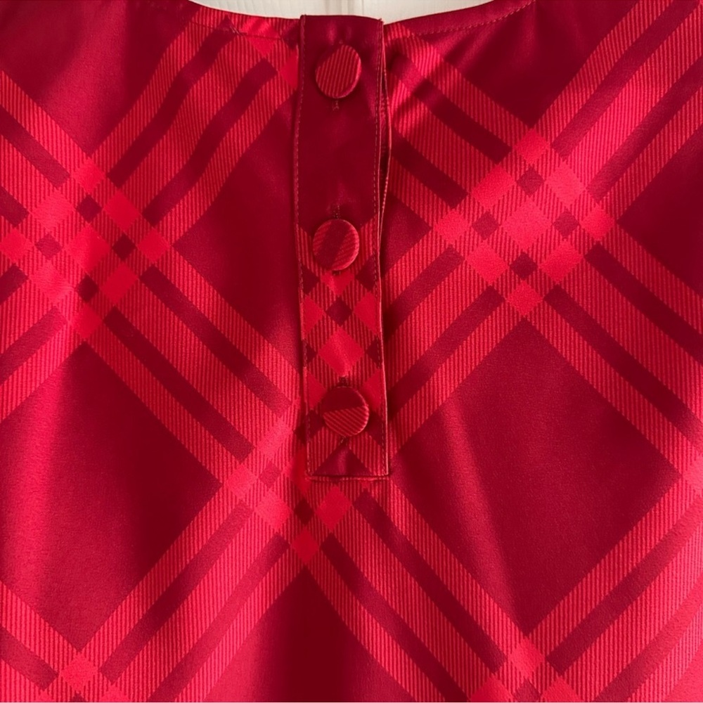 J.Crew Red Plaid Silky Tank | Modern Graphic Print XS - Picture 7 of 8